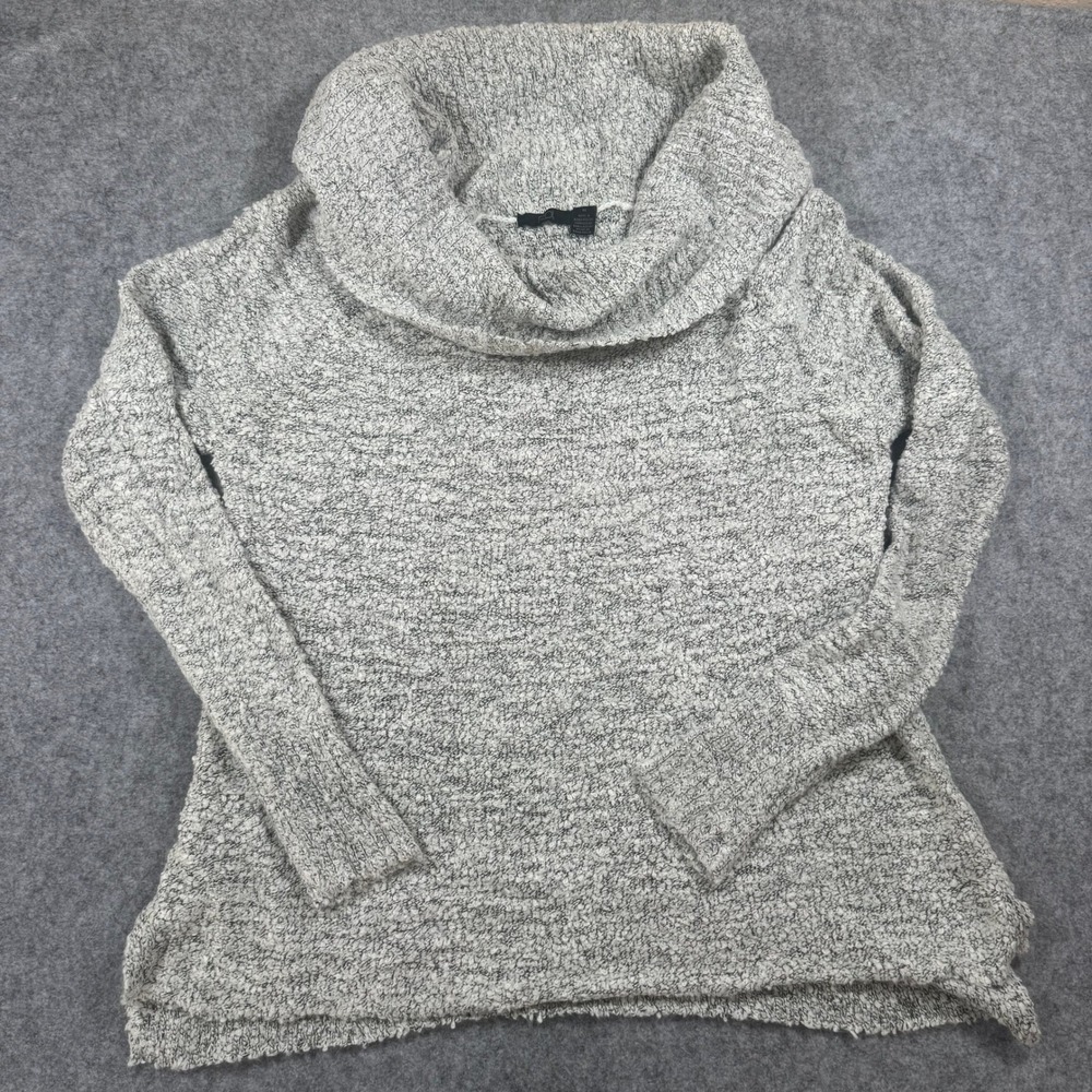 RDI Cowl Neck Marled Knit Sweater 1X Gray Textured Long Sleeve